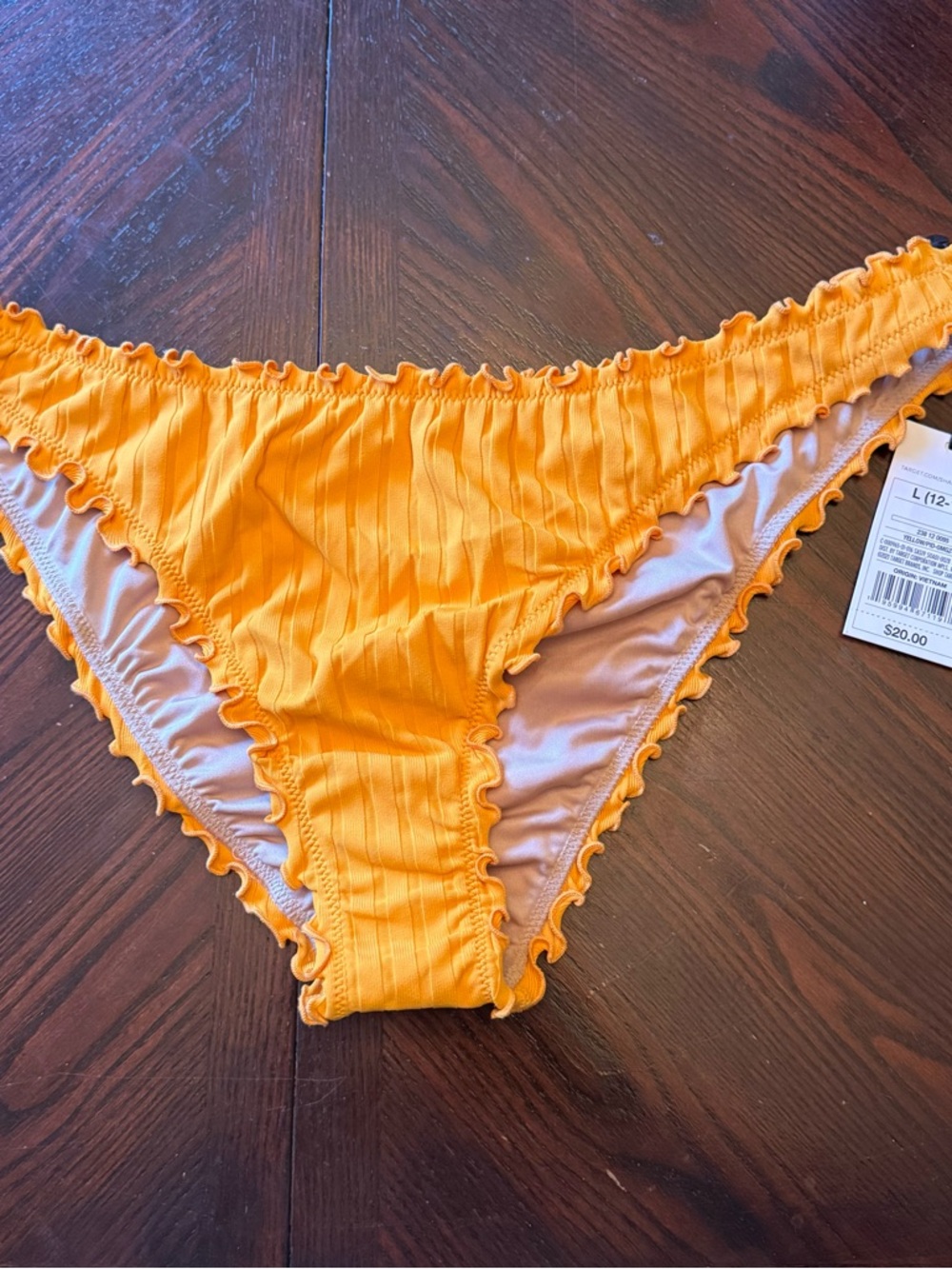 Shade & Shore Orange Ruffle Bikini Bottoms NWT